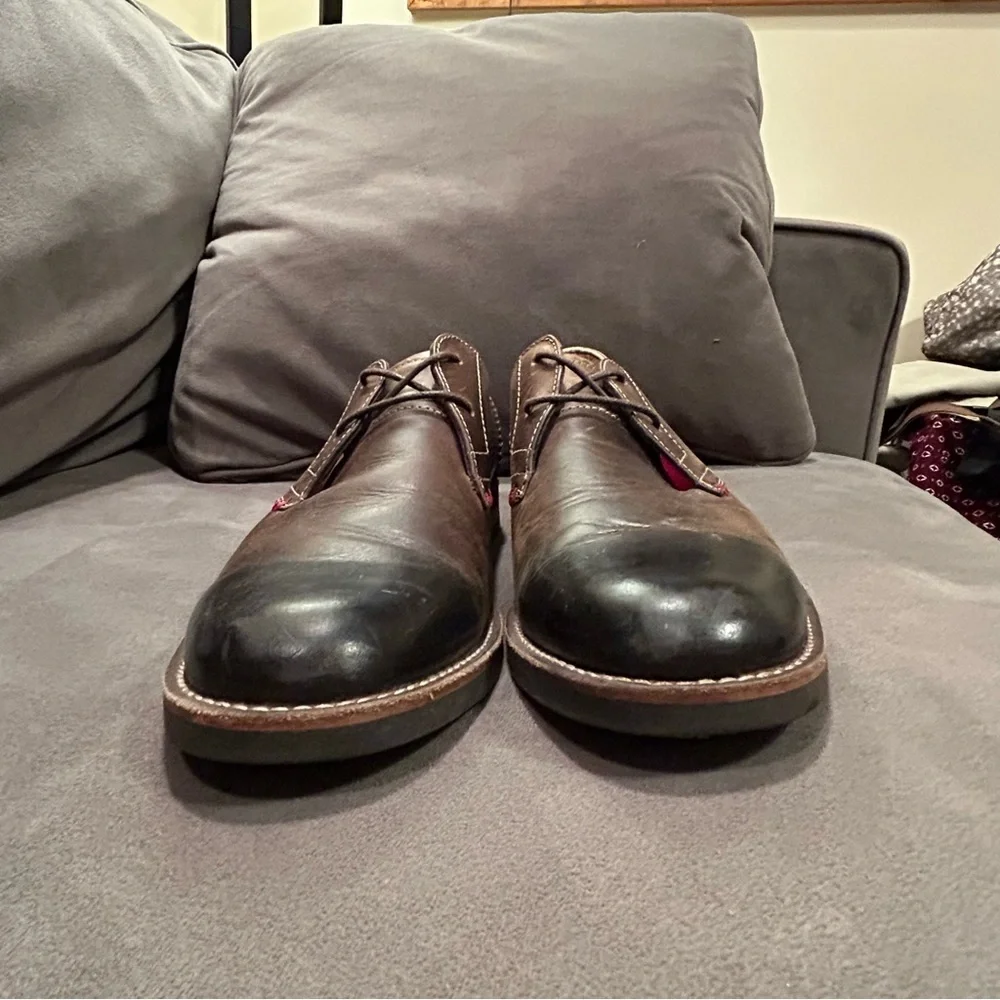 Original Penguin Mens Wade OP100197 Brown Leather Oxford Dress Shoes Size 9.5